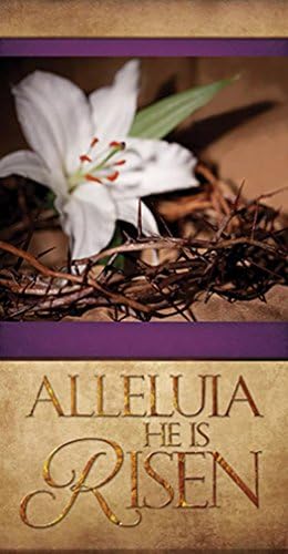 Easter Series Alleluia He is Risen Canvas Worship Banner, 6 Foot