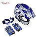 TCT-MT Youth Helmet+Goggles+Gloves Blue Flame DOT Dirt Bike ATV Helmet Motocross Medium New