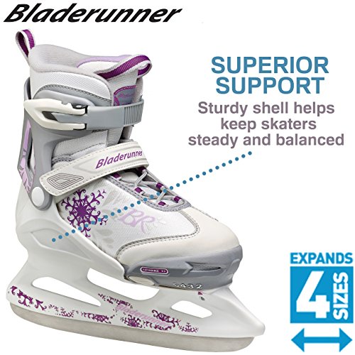 Bladerunner Youth Ice Micro XT G Skate, Size 5-8, White/Purple