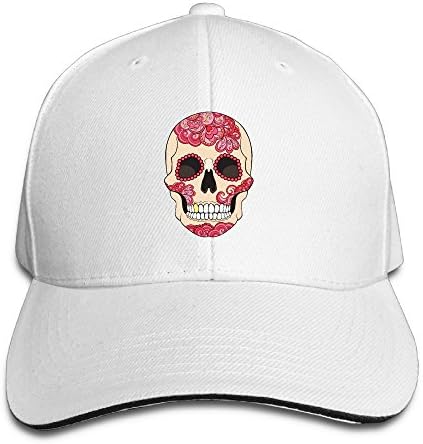 Cool Flower Pink Sugar Skull Black Adjustable Baseball Cap Dad Hats Trucker Hat Men and Women