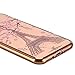 iPhone 8 Case,iPhone 7 Case, LONTECT Eiffel Tower Floral Clear Design Pattern Printing Soft TPU Gel Slim Back Protective Case Scratch Resistant for Apple iPhone 8/iPhone 7