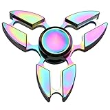 Evermarket Spinner Fidget EDC ADHD Focus Toy for Killing Time, Pure Zinc Metal Alloy Ultra Durable Hand Spinner,Rainbow Color