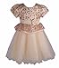 Beyougo Girls Wedding Party Dress with Flower and Sequin Illusion