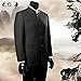 Chinese Traditional Men Uniform Chinese Tang Tunic Suit Two Pieces Black