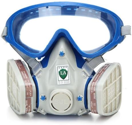 Silicone Full Face Respirator Gas Mask & Goggles Paint Chemical Dustproof Fire