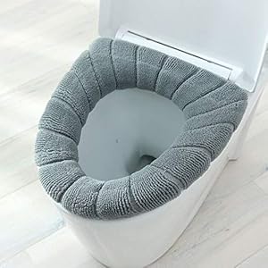 Hwjmy 1 Stks dikker warm pompoen patroon wc-bril deksel ronde vorm pure kleur toilet stoel cover voor toilet (kleur…