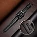 OUHENG Compatible with Apple Watch Band 42mm 44mm, Genuine Leather Band Replacement Compatible with Apple Watch Series 5 4 3 2 1 42mm 44mm Sport and Edition, Black