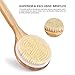 Pretty See Bath Body Brush Boar Bristles Exfoliating Body Massager with Long Wooden Handle for Dry Brushing and Shower