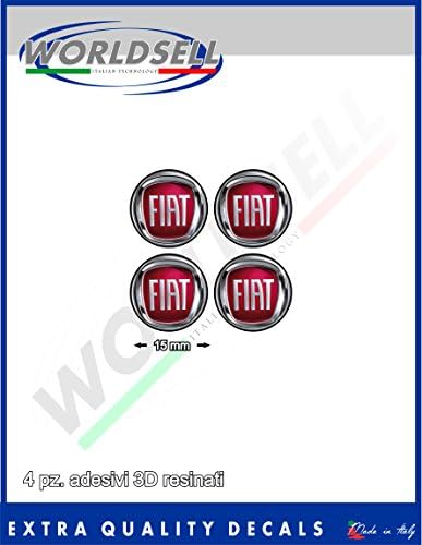 Adhesive resin 3D effect to key kit 4 pcs of 1.5 cm ' Fiat 500, Punto, Bravo, Croma, Panda NEW ''