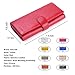 Women RFID Blocking Wallet Trifold Ladies Luxury Leather Clutch Travel Purse Red