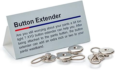 xydstay 5- Pack Metal Waist Expanders Jean Button Extender, Pants Button Extender, Extra Breathing Room and Comfort, Spring Button Expanders, for Men and Women, Skirts, Pants and Jeans, 19MM/0.75 Inch