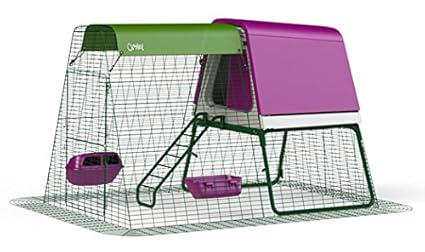 Omlet Eglu Go Up Chicken Coop With 2m Secure Steel Mesh Run Purple Easy To Clean Plastic