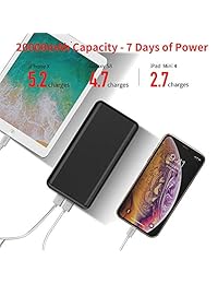 Yoobao 20D Power Bank 20000mAh Cargador de batería externa de alta capacidad Pack Powerbank teléfono celular batería de respaldo cargador de entrada y salida dual compatible iPhone X 8 7 Plus, iPad Tablet y más   negro