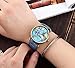 MINILUJIA Travel The World Watch Cool Unique Airplane Moving Flying World Map Watch with Blue Jeans Color Watch Band