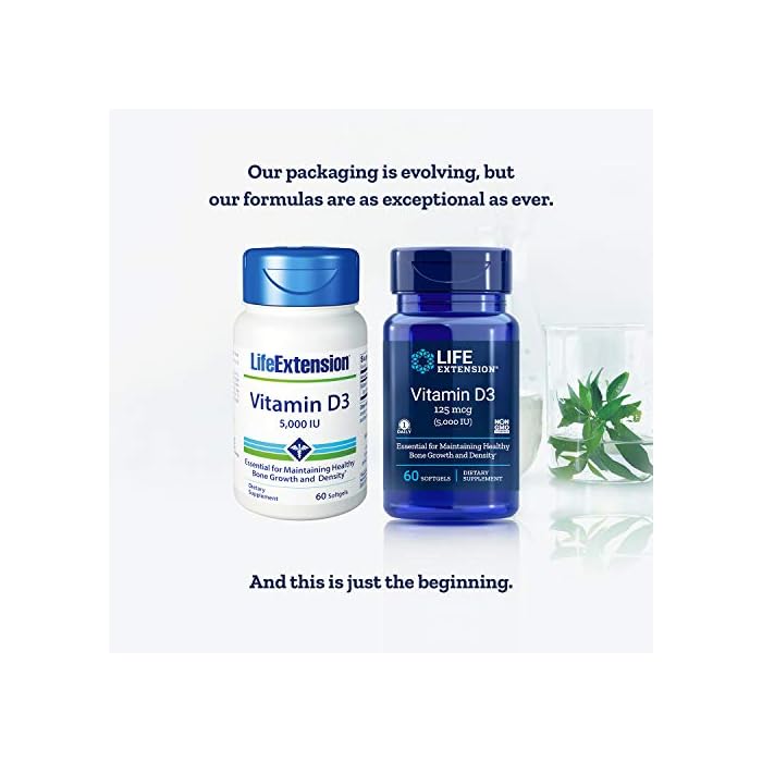 Life Extension Vitamin D3 5000 IU Softgels, 100 Count