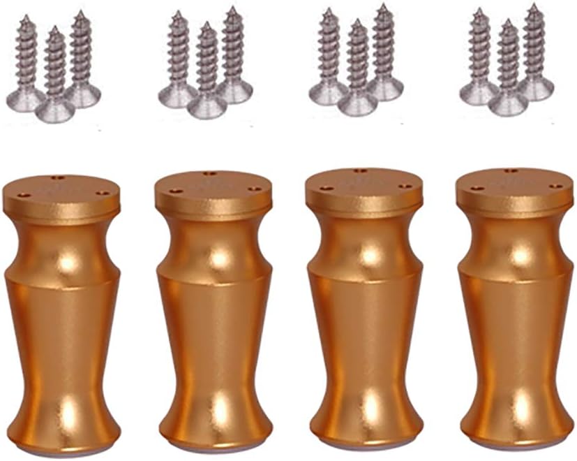 Patas para Muebles × 4,Aluminio Redondo Pies de Muebles Repuestos de