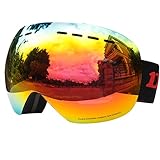 OTG Ski Goggles Over Glasses for Men,Women - Optical Prescription Spherical REVO Anti fog Lens - Helmet Compatible,Large Frame - for Skiing,Snow,Snowboarding,Snowmobile Winter sport