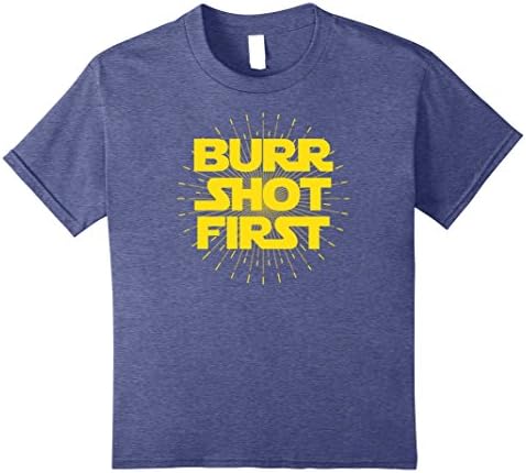 unisex-child Funny Hamilton Shirt - Burr Shot First 12 Heather Blue