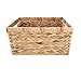 Basket Box Woven Natural Water hyacinth Rectangular with Handle,Kingwillow.(Small)