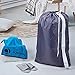 HOMEST 2 Pack XL Nylon Laundry Bag with Strap, Large Dirty Clothes Organizer, Easy Fit a Laundry Hamper or Basket, Can Carry Up to 4 Loads of Laundry, Grey