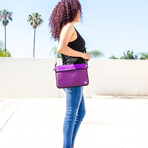 Kroo 10-11.6 Inch Laptop Sleeve Tablet Bag, Water Resistant Neoprene Notebook Computer Carrying Cover for Apple MacBook, Microsoft Surface, Chromebook (Violet) - Thumbnail 6