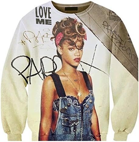 Unisex Sweater 3D Print Celebrity Rihanna Sexy Sweatshirt Hip Hop Harajuku (S)