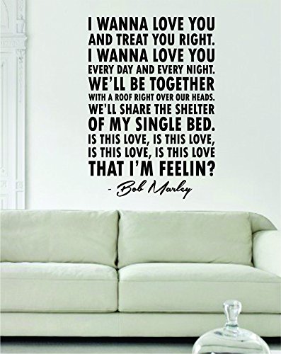 Is This Love Lyrics Big Version Bob Marley Quote Decal Sticker Vinyl Art Wall Nice Beautiful Words Jamaica Reggae One Love Buy Online In Armenia At Armenia Desertcart Com Productid