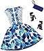 Barbie Blue Floral Gown Complete Look Fashion Pack
