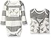Burt's Bees Baby Baby Girls' 3-Pack Organic Watercolor Bodysuits, Heather Grey, 3-6 Months