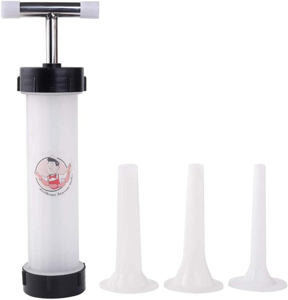 DumanAsen Sausage Stuffer, Meat Stuffing Maker Kit with 3 Size Professional Filling Nozzles,