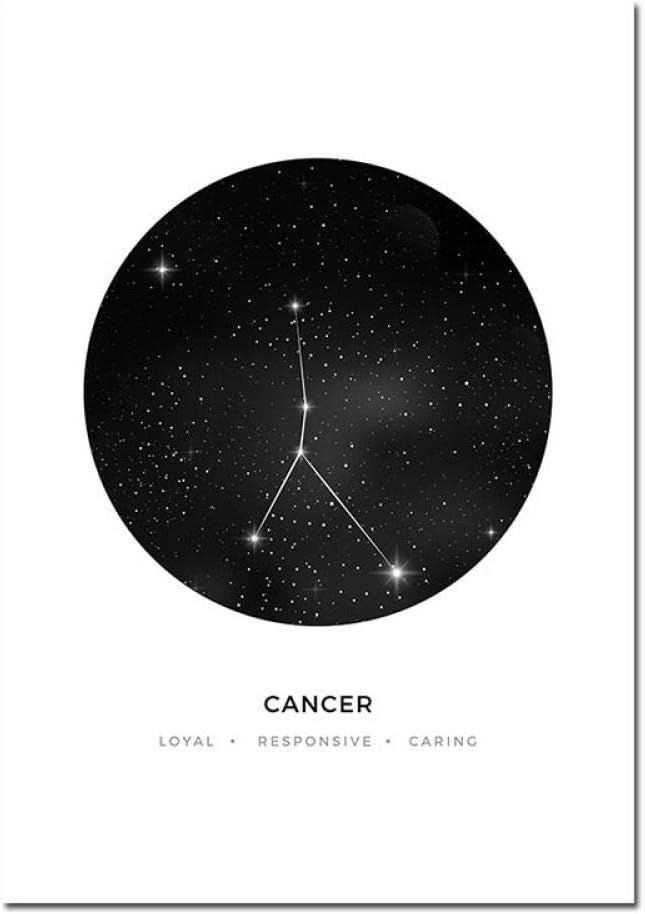 SnneiHome Canvas Prints Wall Art,Modern Constellation Cancer Picture Prints On Canvas Poster Minimalistische Geometrische Schilderen For Home Living Room Decor Paintings,24X36 Inch(60Cmx90Cm)
