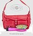 Detangling Brush with Mirror- No Tangle & Pain- Anti Static Soft Bristle- Massaging & Straightening Detangler- Rubberized Grip- Cool/Cute Colors- Wet & Dry Detangle Comb- For All Hair Types (Black)