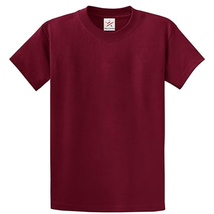 Star and Stripes Plain Burgundy T Shirt 100% Rich Soft Organic Cotton