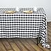 LTC LINENS 60 in. x 126 in. Black and White Checkered Rectangular Tablecloth-Black Gingham Table Cloth for 8 Feet Rectangle Table - Stain Resistant, Washable Fabric Plaid Table Cover for Picnic, Party