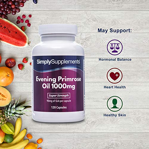 Super Strength Evening Primrose Oil 1000mg | 120 Capsules | May Support Heart Health and Circulation