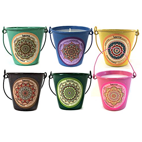 Scented Candles Variety Gift Pack, Lavender, Vanilla, Rose, Jasmine, Sandalwood, Patchouli, Set Of 6 Different Scents