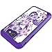 Samsung Galaxy J7 Perx Case,Galaxy J7 2017,Galaxy J7 V 2017 Case,Yiakeng Shockproof Protection Tough Rugged Dual Layer Armor Case Cover for Samsung Galaxy J7 Sky Pro / J7V (Purple Flower)