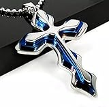cross pendant necklace(blue)