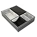 Huji Men's Black Leatherette Valet Jewelry Tray Display Showcase Insert Liner Organizer 5 Compartments Desk Car Home Dresser Keys Phone Wallet Coins