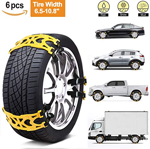 MONODEAL Snow Tire Trains, Durable Anti-Slip Snow Trains for Car, SUV, Van, Pickup Trucks, Universal Anti Skid Tire Chains for Emergencies and Occasional Use - Thumbnail 7