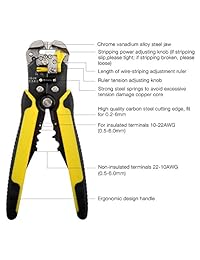 Herramienta manual para desmontar ZOTO, prensadora cortadora con cable y ajustable, herramienta automática con cable removedor alicates para la industria del alambre trenzado 10 24 AWG