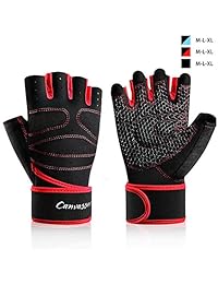 Thiroom Guantes de entrenamiento, anti os guantes de deporte Panda almohadilla de espuma de palma completa, guantes de levantamiento de peso duradero con soporte de correa de muñeca y guantes de ejercicio de velcro