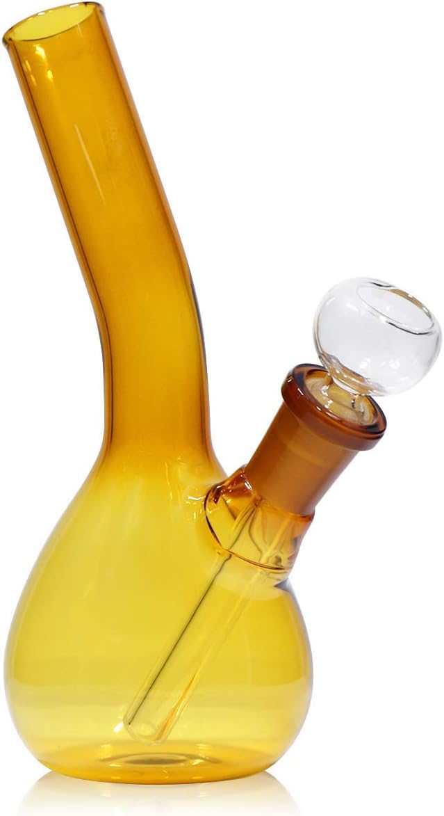 Kiwini Handmade Glass Water Beaker Crafts 7 Inch Yellow
