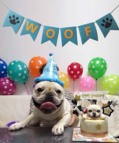 Alemon Woof Dog Birthday Party Banner Garland Paw Pet Birthday Decoration Supplies