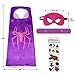 Superhero Costumes For Girls – 4 Capes and Masks + 4 Superhero Stickers + 4 Bracelets – Dress Up Kids Toys