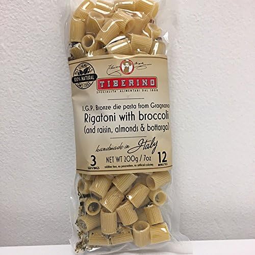 Tiberino's Real Italian Meals - Rigatoni with Broccoli Raisin, Almonds, and Bottarga