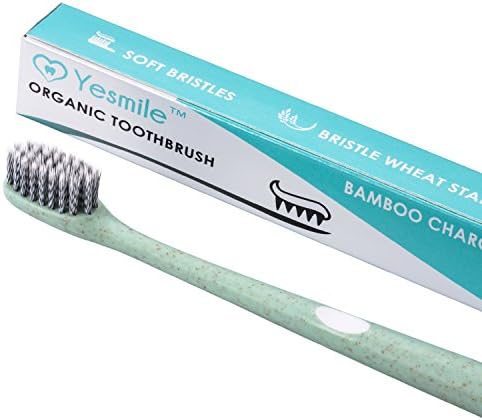 Yesmile Bamboo Charcole Tooth Brush | Vegan | Organic & Natural Wheet Bristles