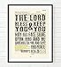 The Lord Bless You and Keep You, Numbers 6:24-26, Christian Art Print, Unframed, Vintage Bible Verse Scripture, Blessing Prayer Wall and Home Decor Poster Gift, 8x10 Inches