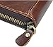 Edmen Thin Soft Leather Accordion Style Genuine Leather RFID Secured Card Case Wallet with Zipper