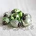 8 Green with Mint Vintage/Antique Style Christmas- Glass Mercury Ornaments - Includes Matching Swirl Xmas Tree Hooks